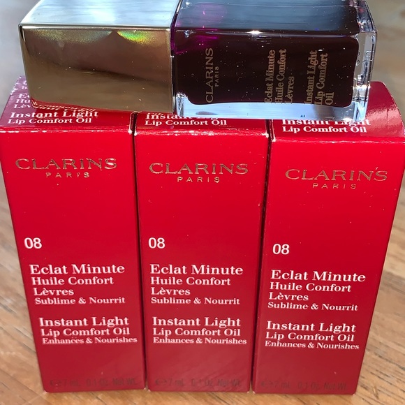 ✨Discontinued 08 Blackberry✨ Clarins Paris NIB Instant Light Lip Comfort Oil - Picture 3 of 5